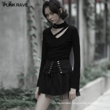 PUNK RAVE OPQ-615BQF casual girls sexy mini short clothes plain mesh plus size vintage evening wholesale black skirt